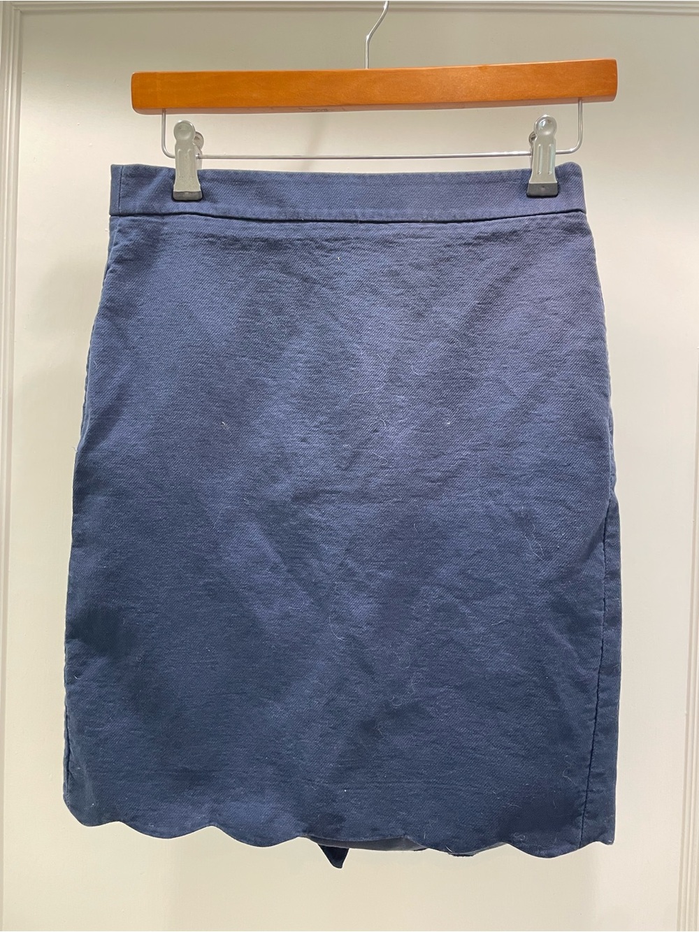 J. Crew Women’s Navy Scallop Hem Skirt